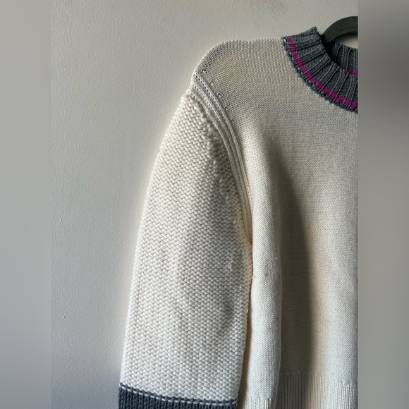 GREY JASON WU 100% Wool Colorblock Puff Sleeved Knit Sweater - Size XS - Picture 6 of 12